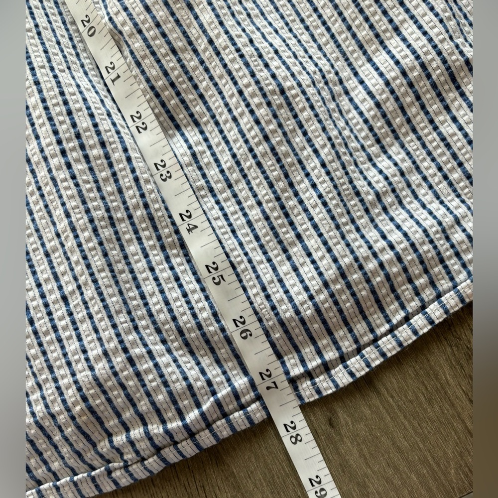 TeezeMe Dress Seersucker Blue & White Juniors Size 5 Sleeveless Back Tie Summer - Picture 7 of 11